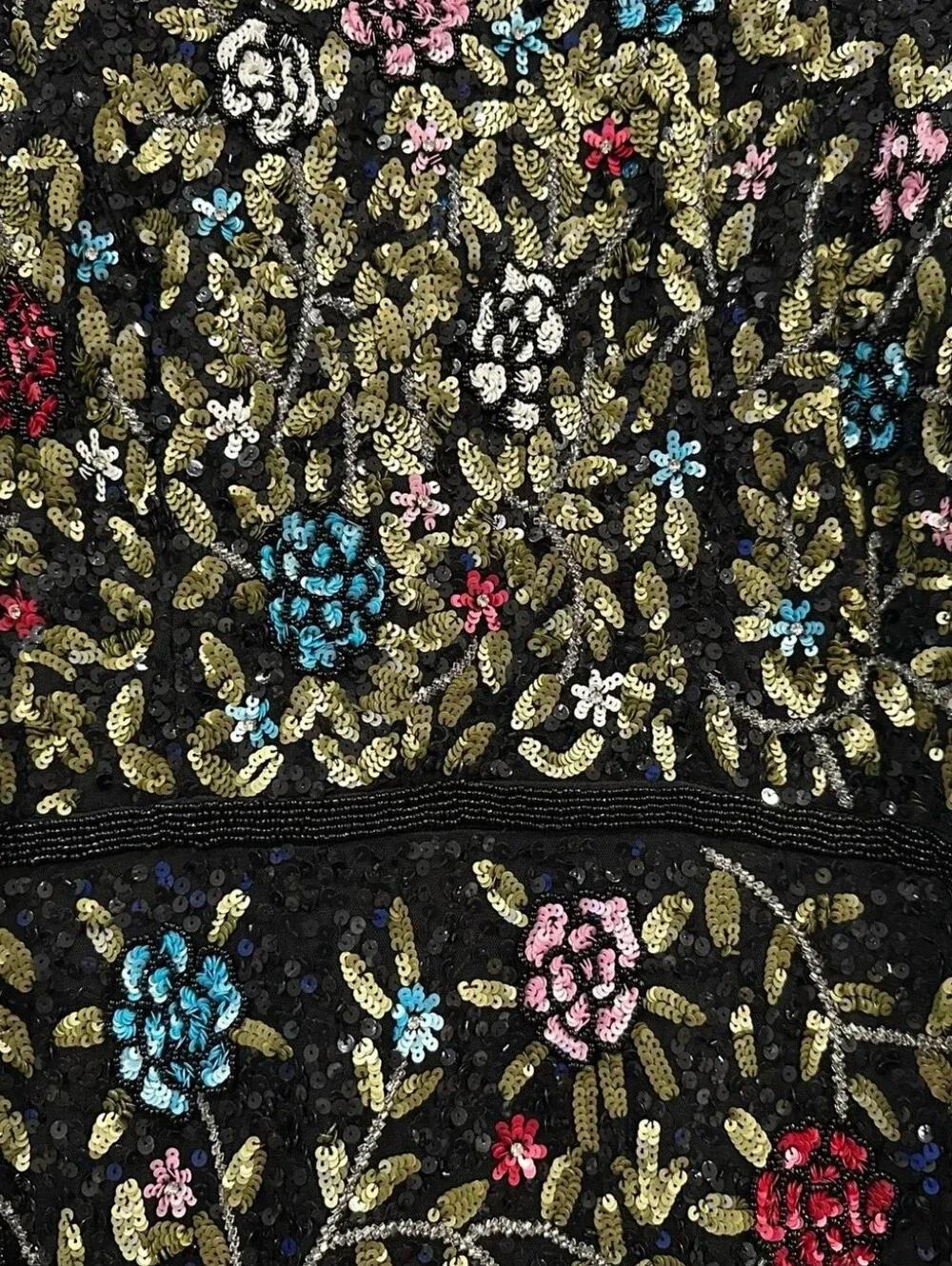 Mac Duggal Black Floral Embroidered Long-Sleeve Evening Gown